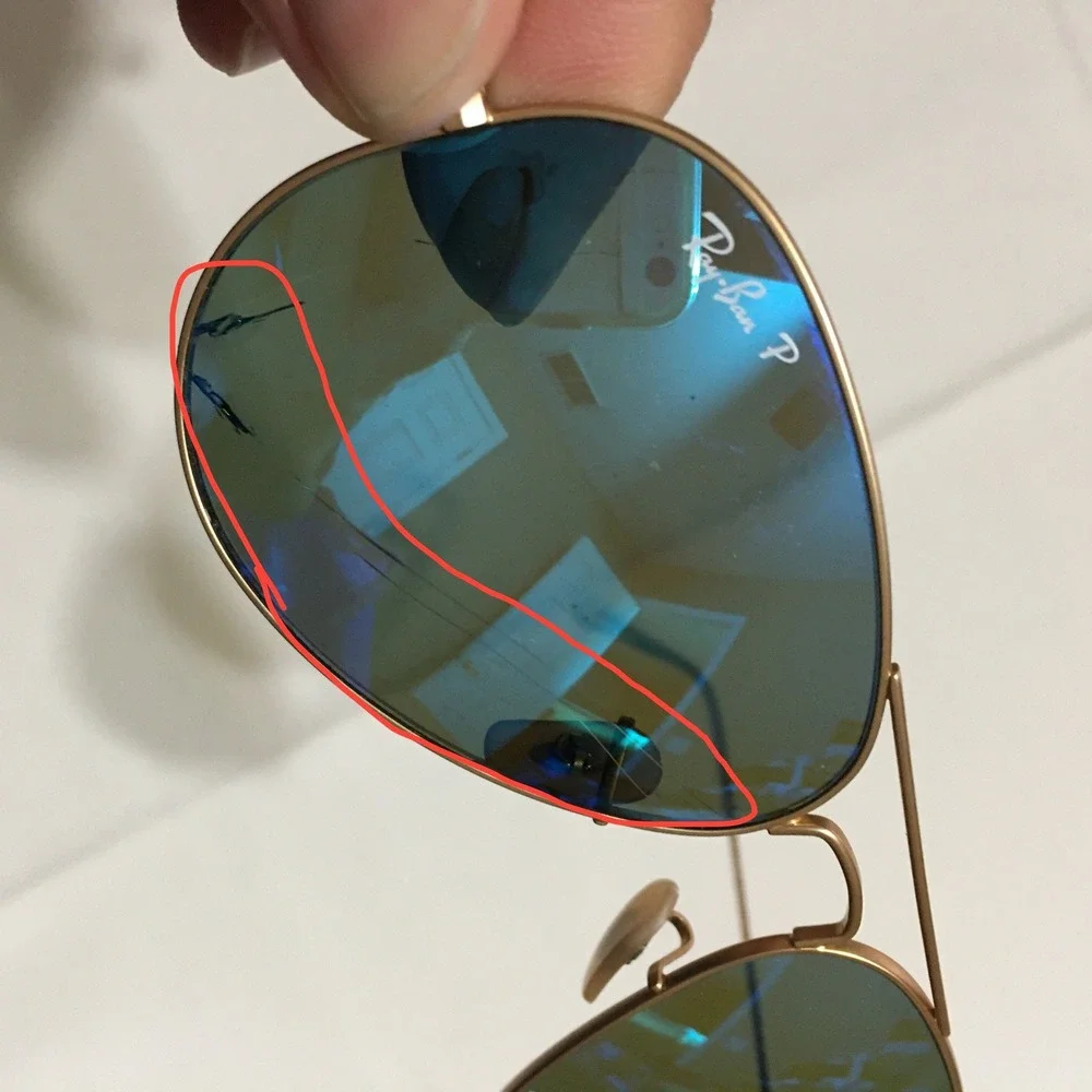 Ray-Ban RB3025 112/4L Aviator Large Metal Sunglasses Gold Blue Frame Only